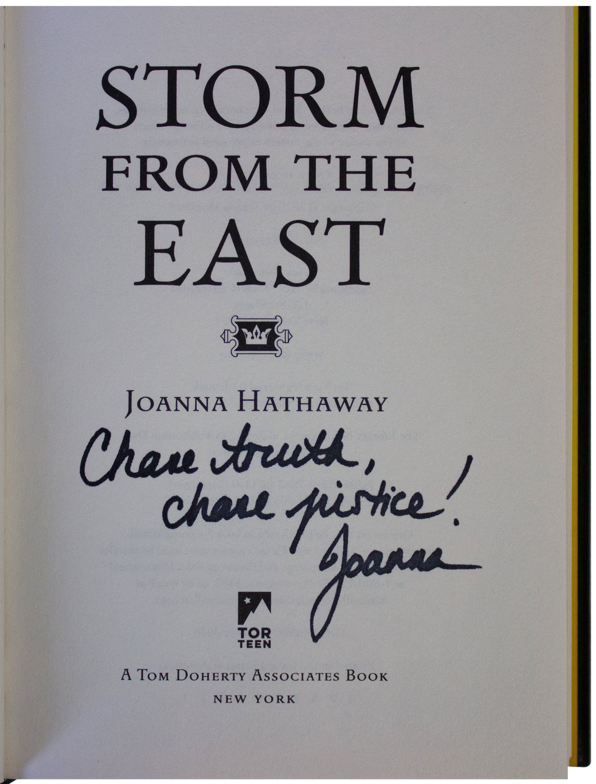 JOANNA HATHAWAY SIGNED Storm From The East 1ST EDITION Hardcover YA Adventure HC