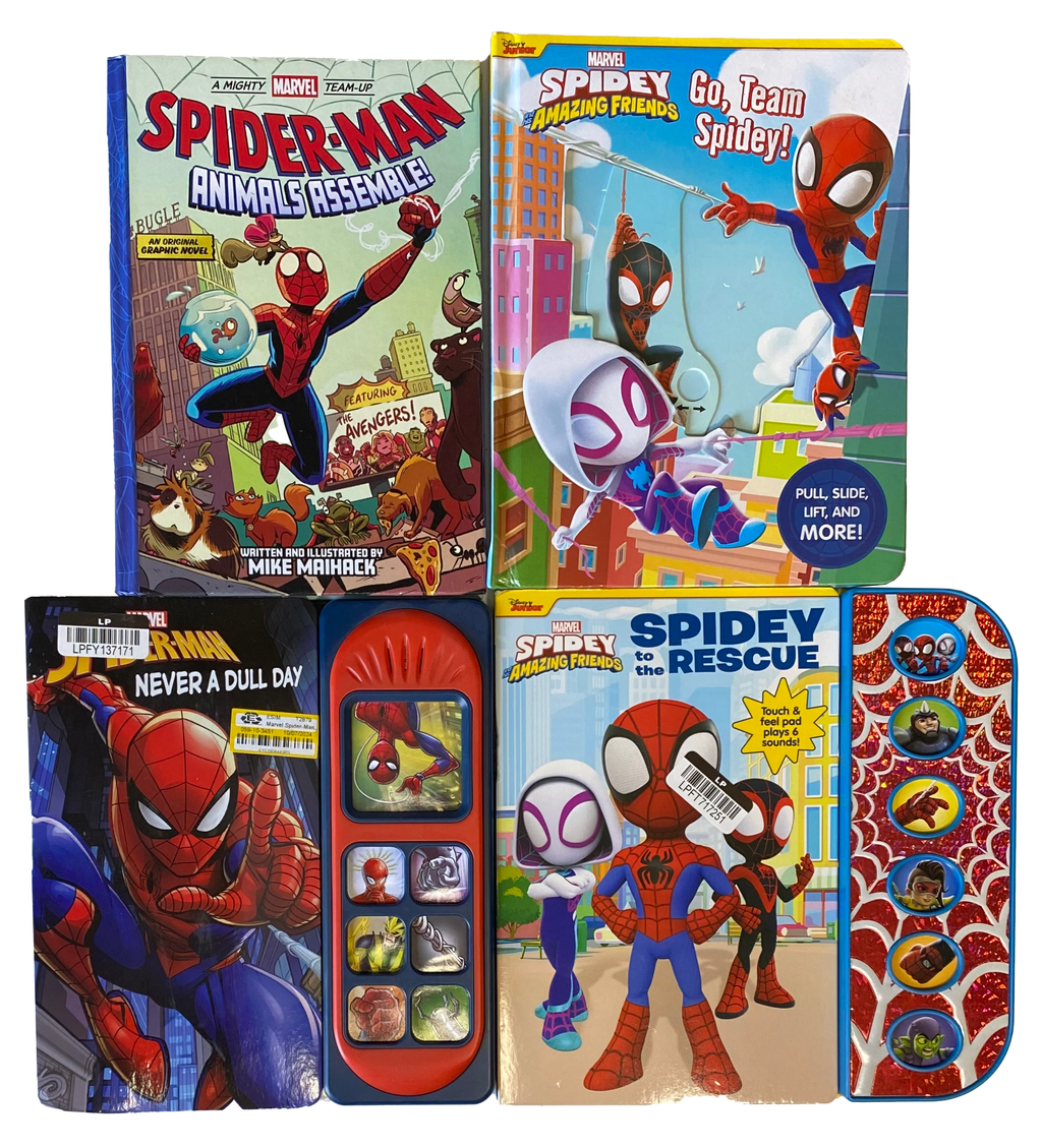 SPIDER-MAN LOT Of 4 KIDS BOOKS Graphic Sound BOARD BOOKS Spidey Marvel ALL 2020s