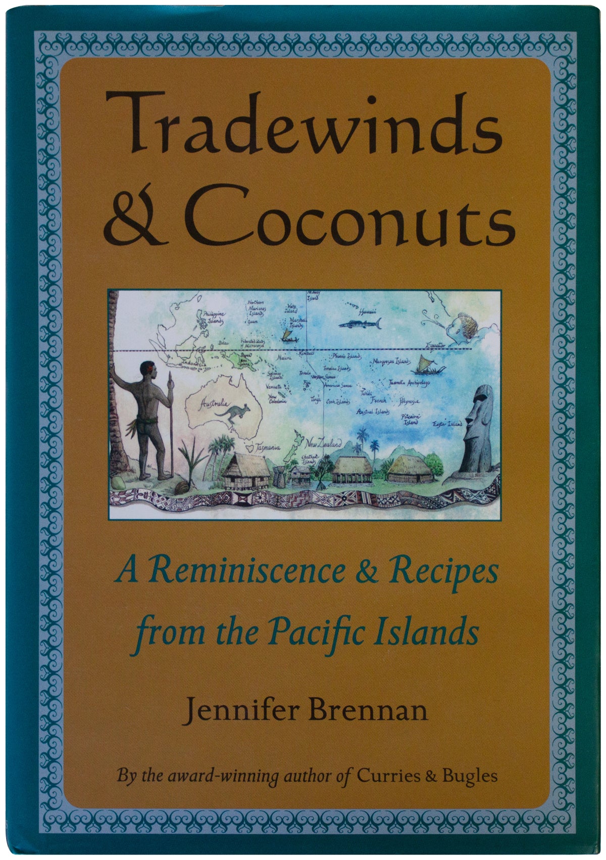 TRADEWINDS & COCONUTS Jennifer Brennan SIGNED 1ST EDITION Oceania Cookbook Y2K