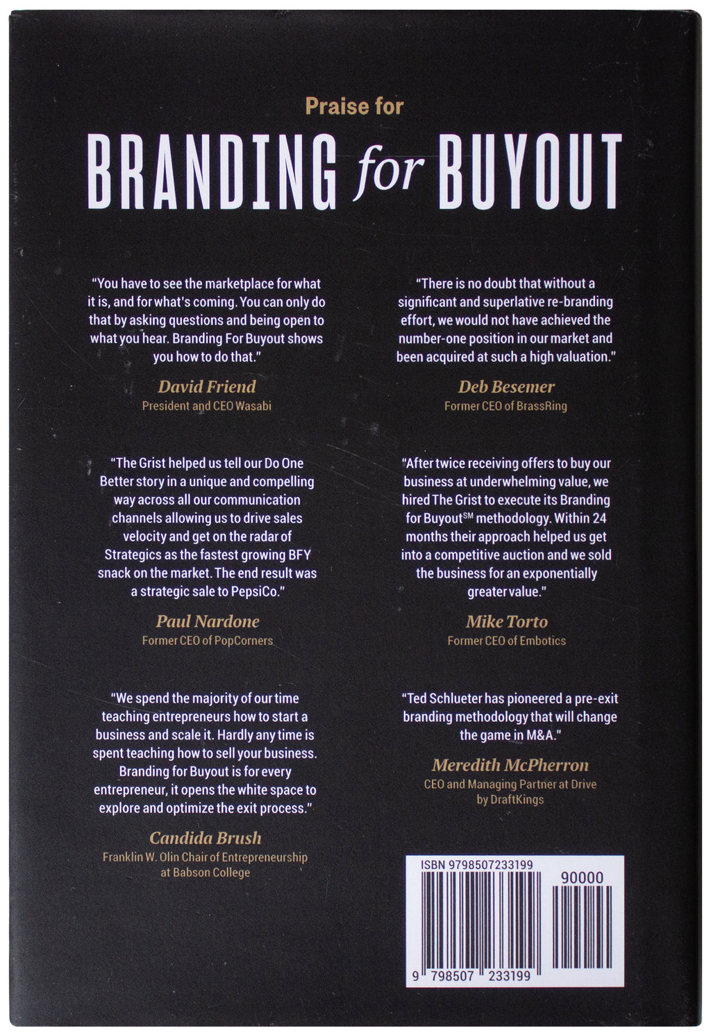 BRANDING FOR BUYOUT Ted Schlueter SIGNED HARDCOVER Brand Business Strategy M&A
