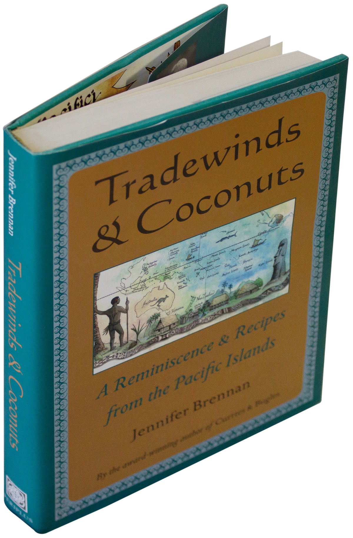 TRADEWINDS & COCONUTS Jennifer Brennan SIGNED 1ST EDITION Oceania Cookbook Y2K