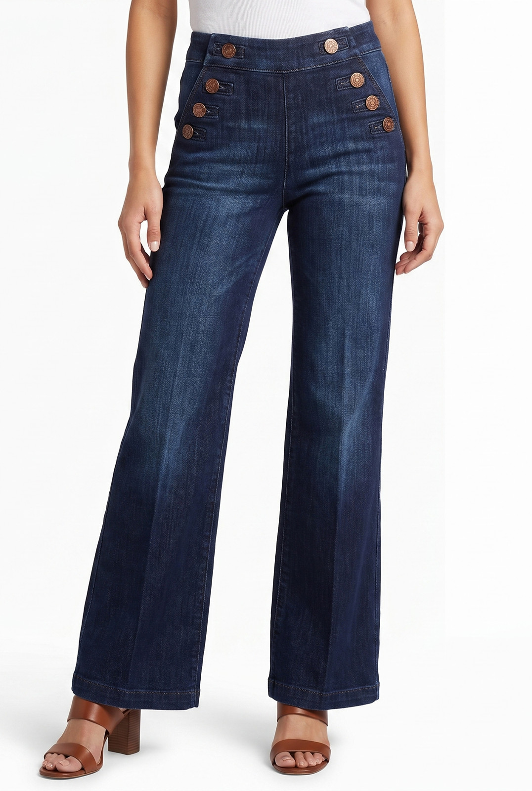 RONAN Audrey JEANS Womens 27 Sailor Wide Leg Made In USA Y2K Indigo Denim NWOT !