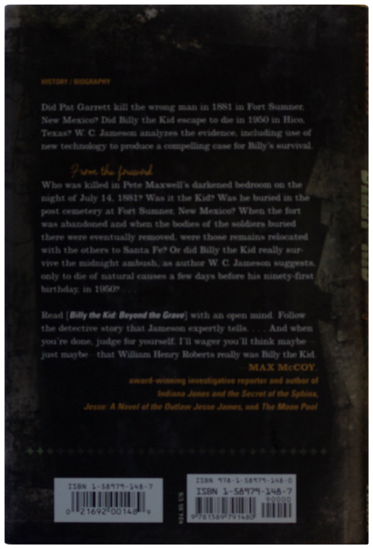 BILLY THE KID Beyond The Grave WC JAMESON SIGNED 1ST EDITION True Crime Hardback