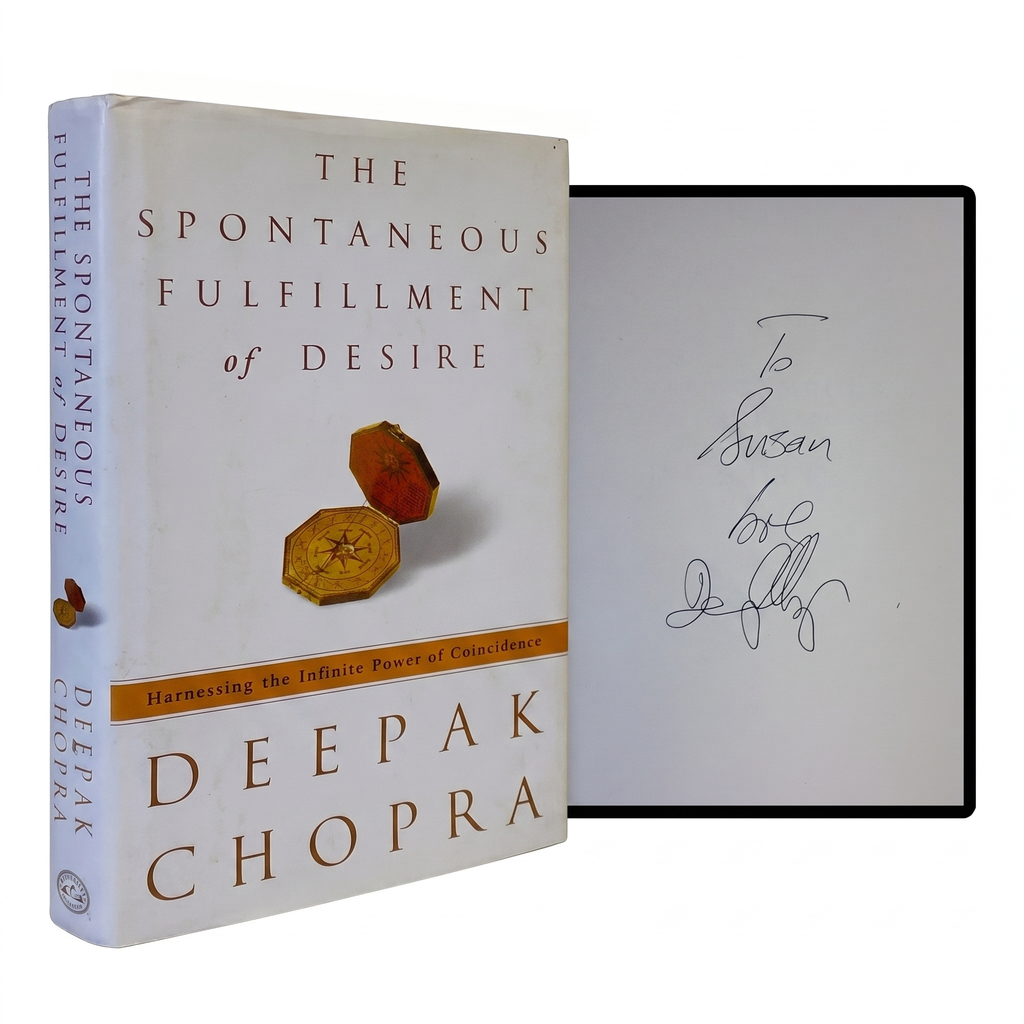 DEEPAK CHOPRA SIGNED Spontaneous Fulfillment Of Desire 1ST EDITION Synchronicity