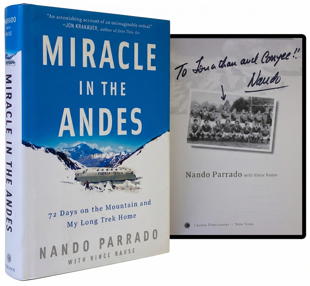 MIRACLE IN THE ANDES Nando Parrado SIGNED 1ST EDITION Airplane Crash Cannibalism