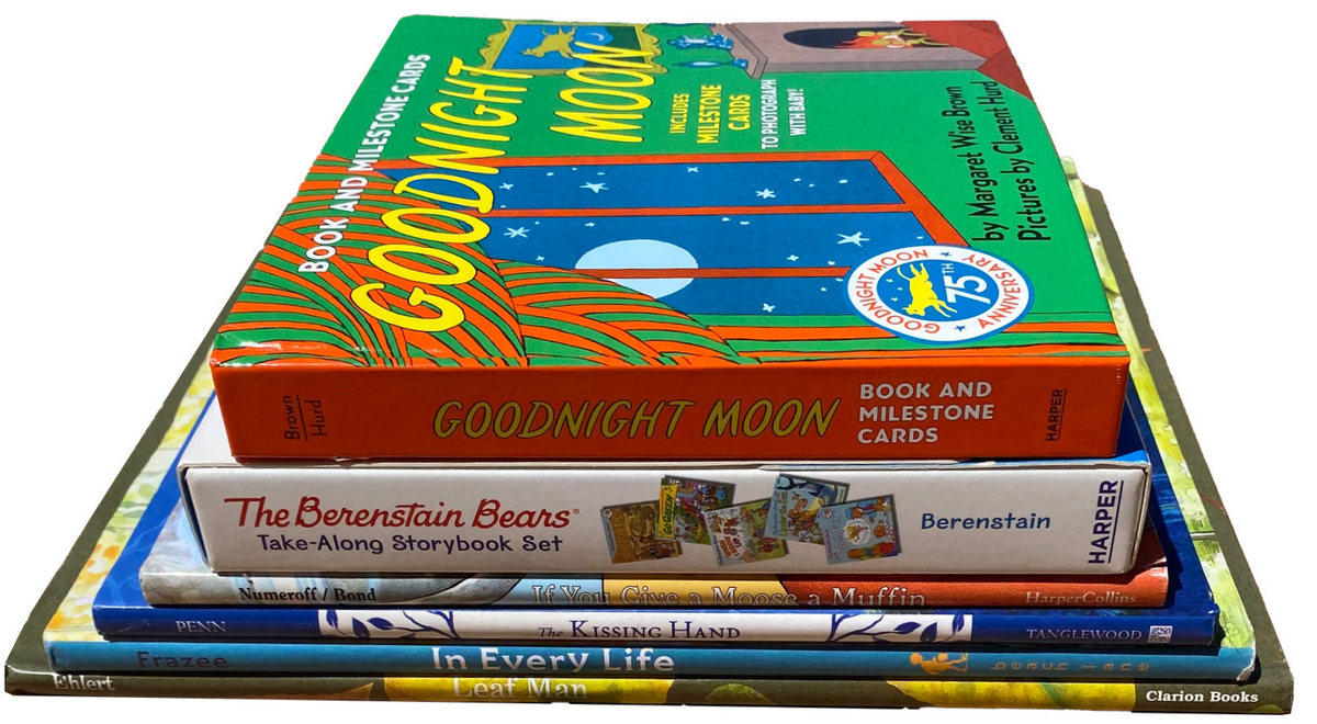 KIDS BOOKS LOT Of 10 Goodnight Moon Berenstain Bears Kissing Hand Leaf Man Etc.