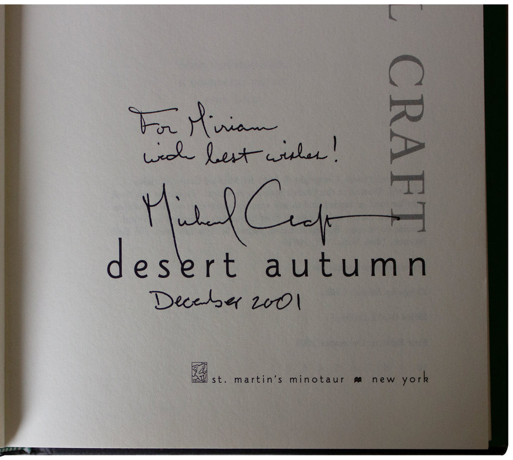 MICHAEL CRAFT SIGNED Desert Autumn 1ST EDITION Hardback Palm Springs Sleuth 2001