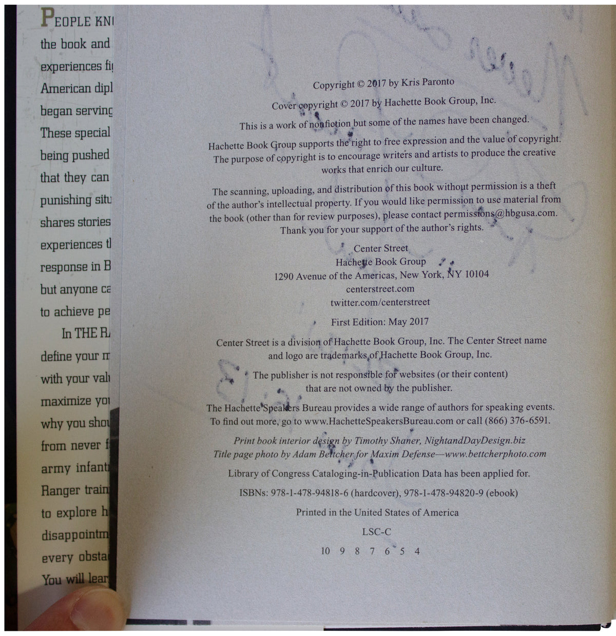 KRIS TANTO PARONTO SIGNED Ranger Way 1ST EDITION HC Army Benghazi CIA Contractor
