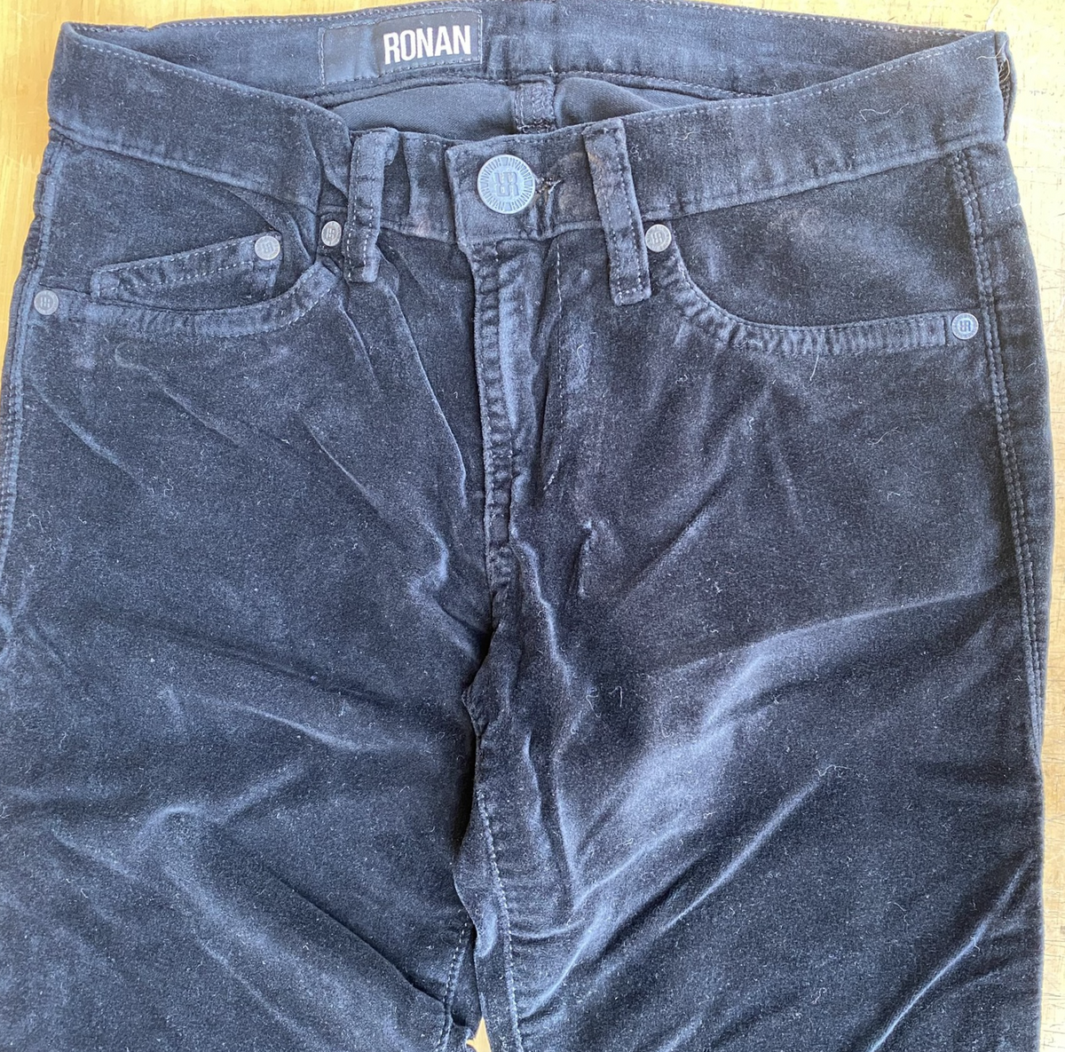 RONAN Emma BABY BOOTCUT Corduroy PANTS 26" Waist Black Cord Fit & Flare VTG 2011