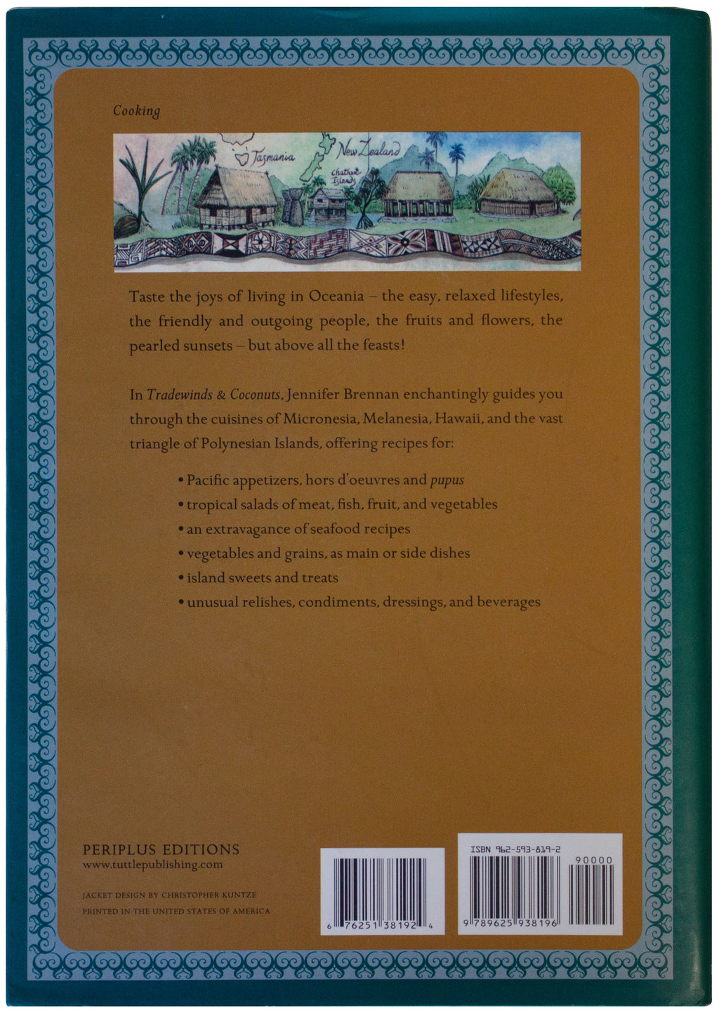 TRADEWINDS & COCONUTS Jennifer Brennan SIGNED 1ST EDITION Oceania Cookbook Y2K
