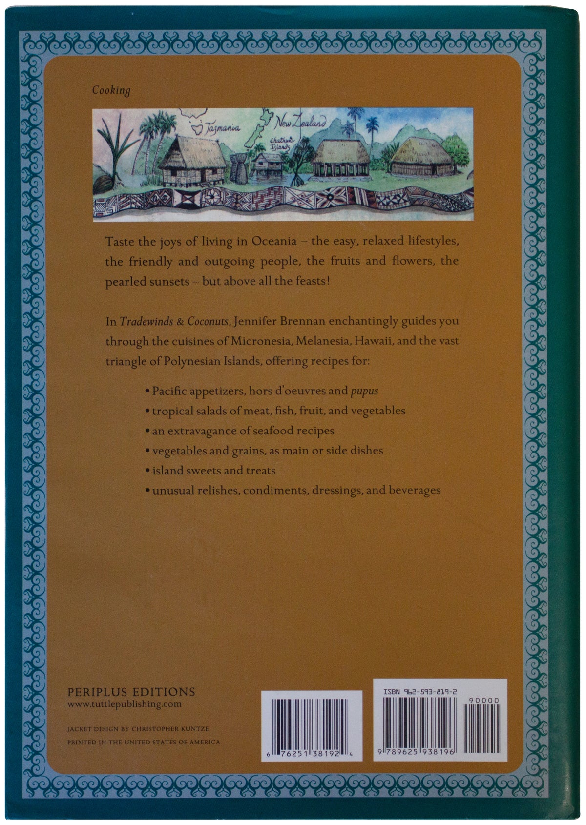 TRADEWINDS & COCONUTS Jennifer Brennan SIGNED 1ST EDITION Oceania Cookbook Y2K