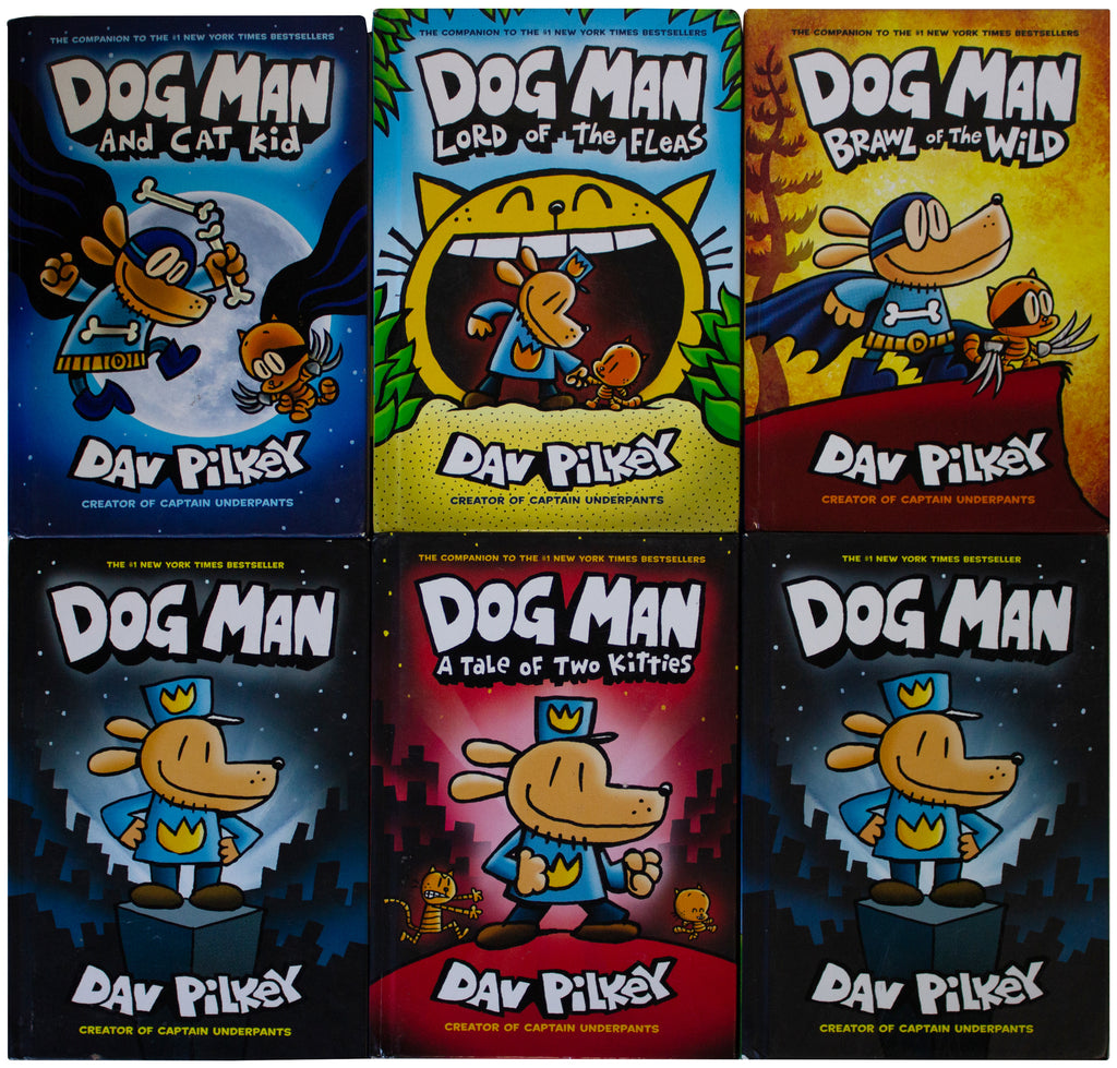 DOG MAN LOT Of 6 HARDCOVER Dav Pilkey Kids Funny Childrens Books Collection HC