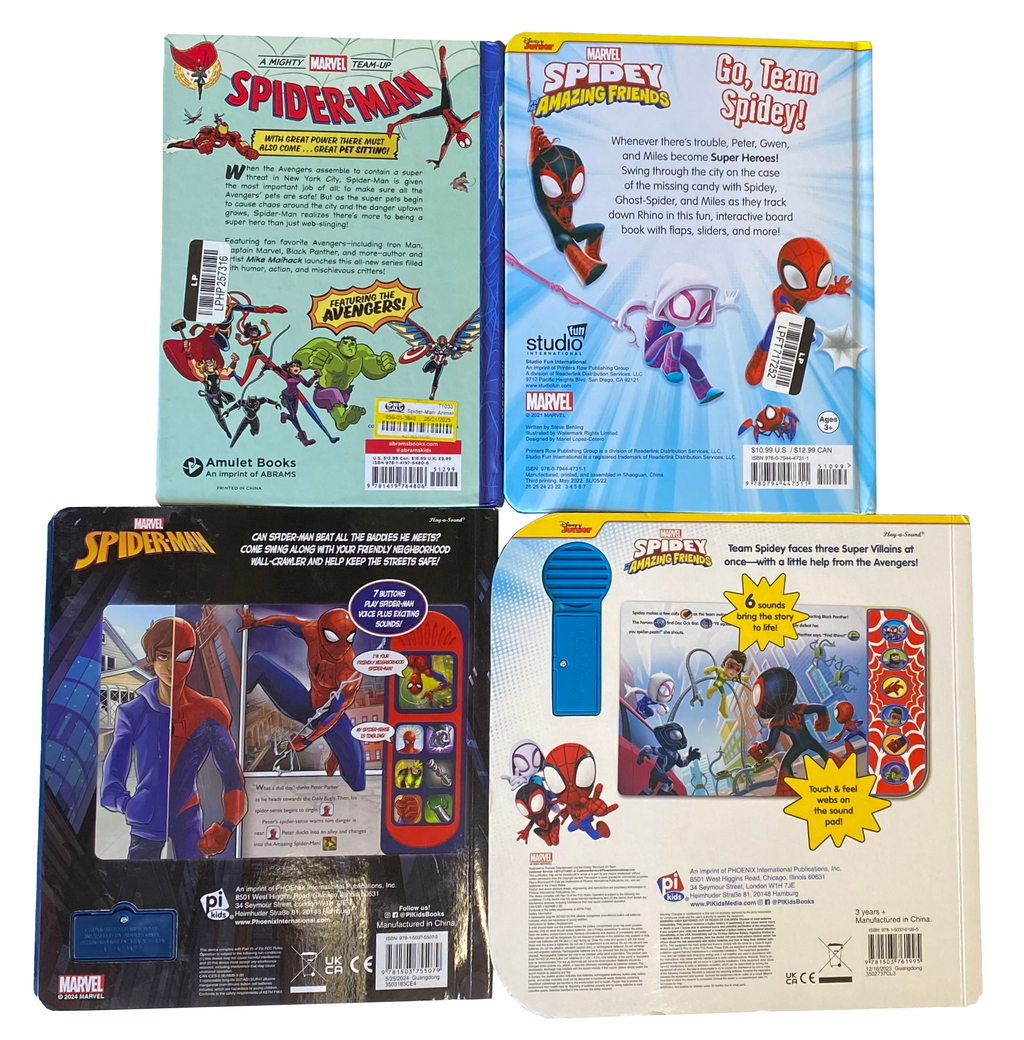SPIDER-MAN LOT Of 4 KIDS BOOKS Graphic Sound BOARD BOOKS Spidey Marvel ALL 2020s
