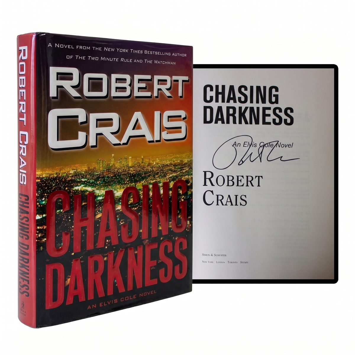 ROBERT CRAIS SIGNED Chasing Darkness 1ST EDITION HARDCOVER 2008 Elvis Cole PI HC