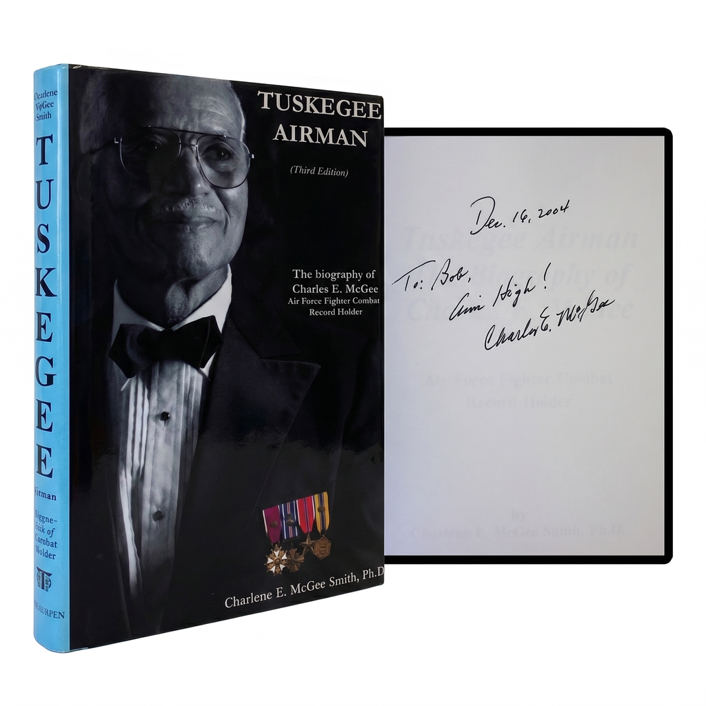 TUSKEGEE AIRMAN Charles McGee SIGNED HARDCOVER Pilot Bio WWII Korea Vietnam Wars