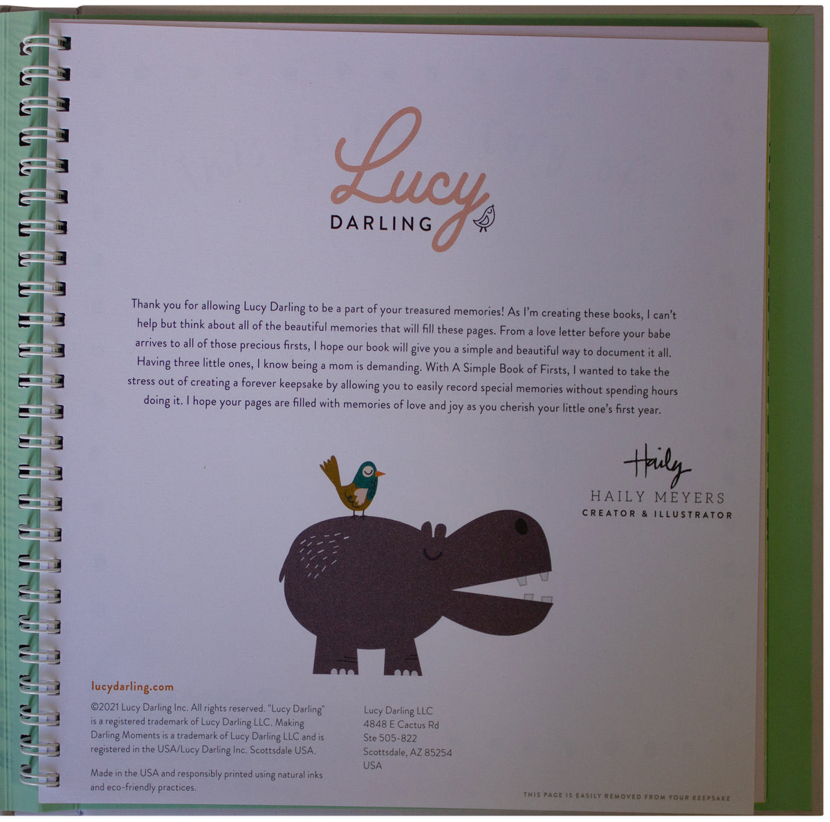 BABY'S FIRST YEAR Memory BOOK Infant Scrap Album Keepsake HC Lucy Darling UNUSED