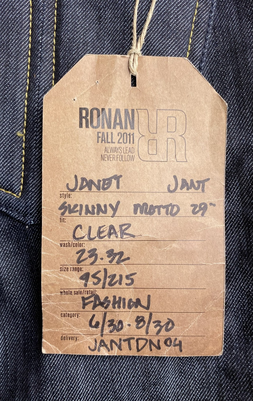 New RONAN MOTO JEANS Women's 29 Skinny Dark Wash Raw Denim VTG 2011 Made In USA!