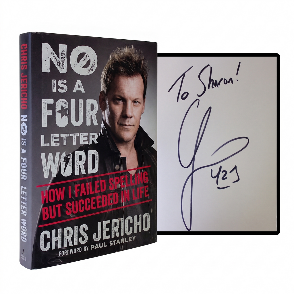 CHRIS JERICHO SIGNED No Is A Four Letter Word 1ST EDITION Memoir WWE Wrestling