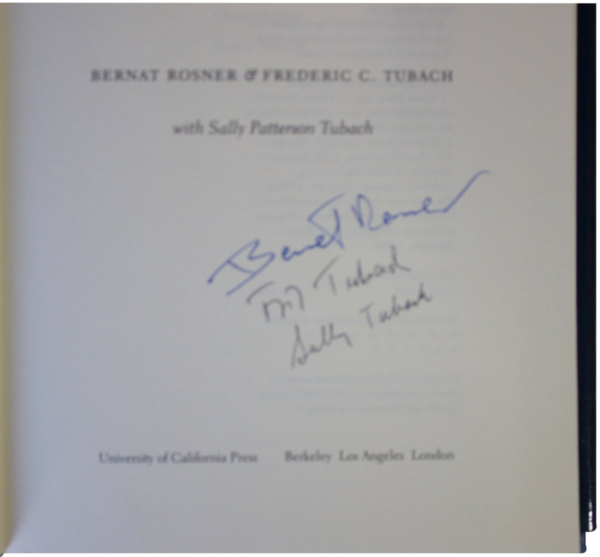 TUBACH & ROSNER SIGNED Uncommon Friendship 1ST EDITION Hardback Holocaust Memoir