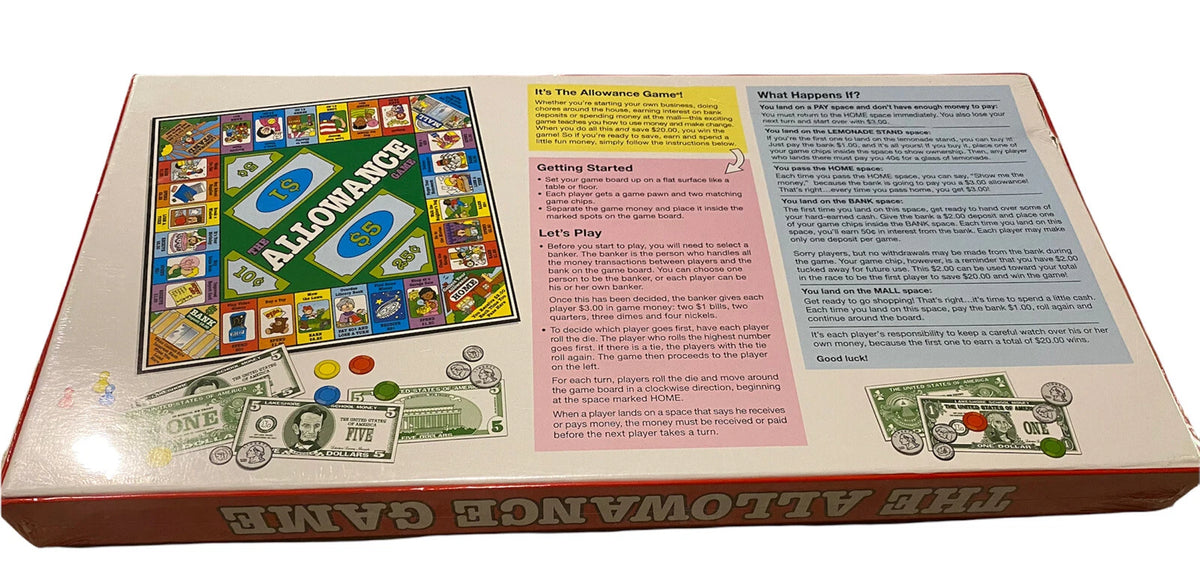 New ALLOWANCE BOARD GAME Teach Kids Money Fun Educational Finance NIB Lakeshore