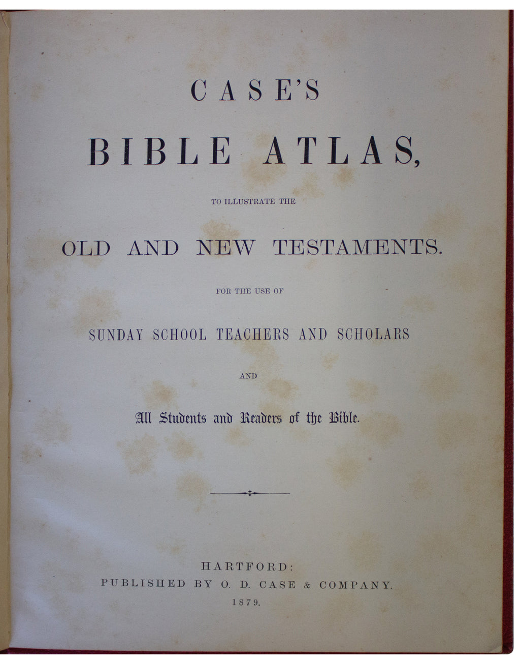 CASE'S BIBLE ATLAS Antique 1879 HARDCOVER Book w/ Color Maps Holy Land Geography