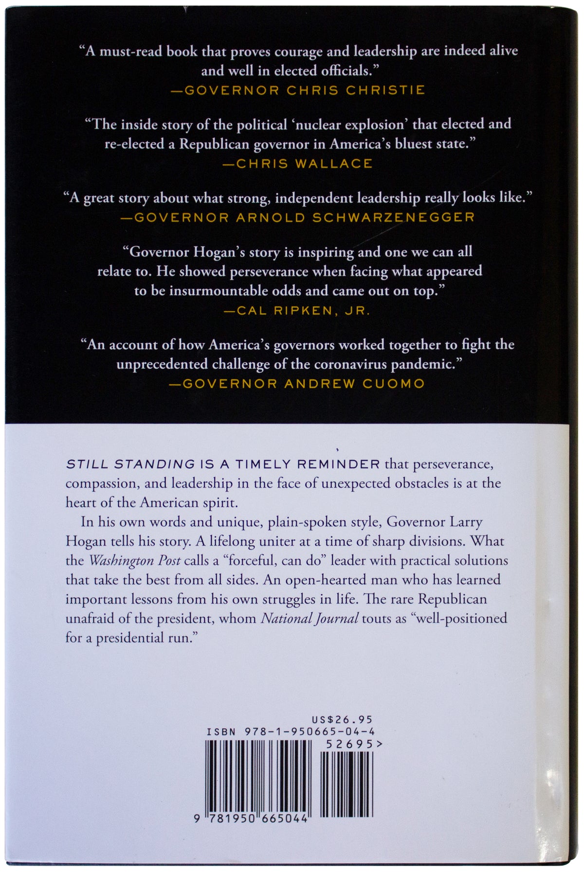 LARRY HOGAN SIGNED Still Standing 1ST EDITION HARDCOVER Maryland MD Governor HC