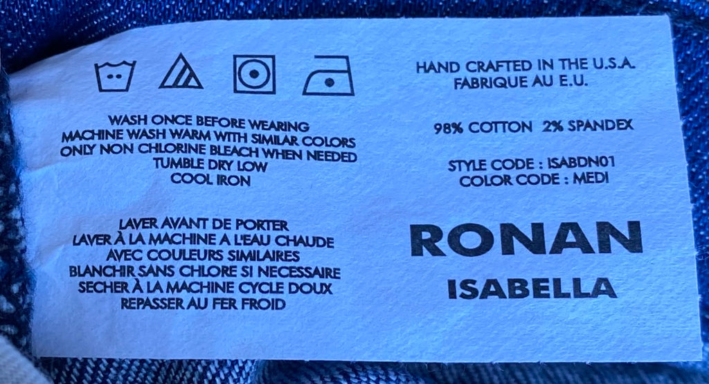 RONAN Isabella FLARE JEANS Women's 27  WIDE LEG Blue Denim MADE IN USA VTG 2011