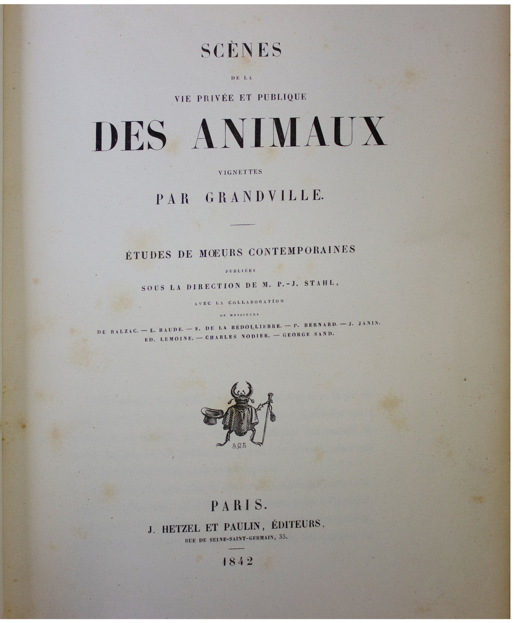 1842 ANTIQUE 2-VOLUME SET Scenes De La Vie Privee Et Publique Des Aanimux BALZAC