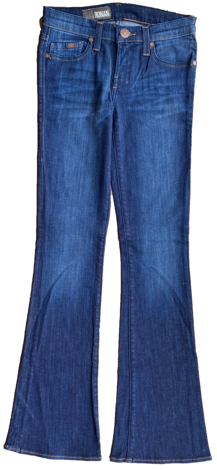 New RONAN BOOTCUT JEANS Women's 32 Dark Wash Denim Bella Flare VTG 2011 USA Made