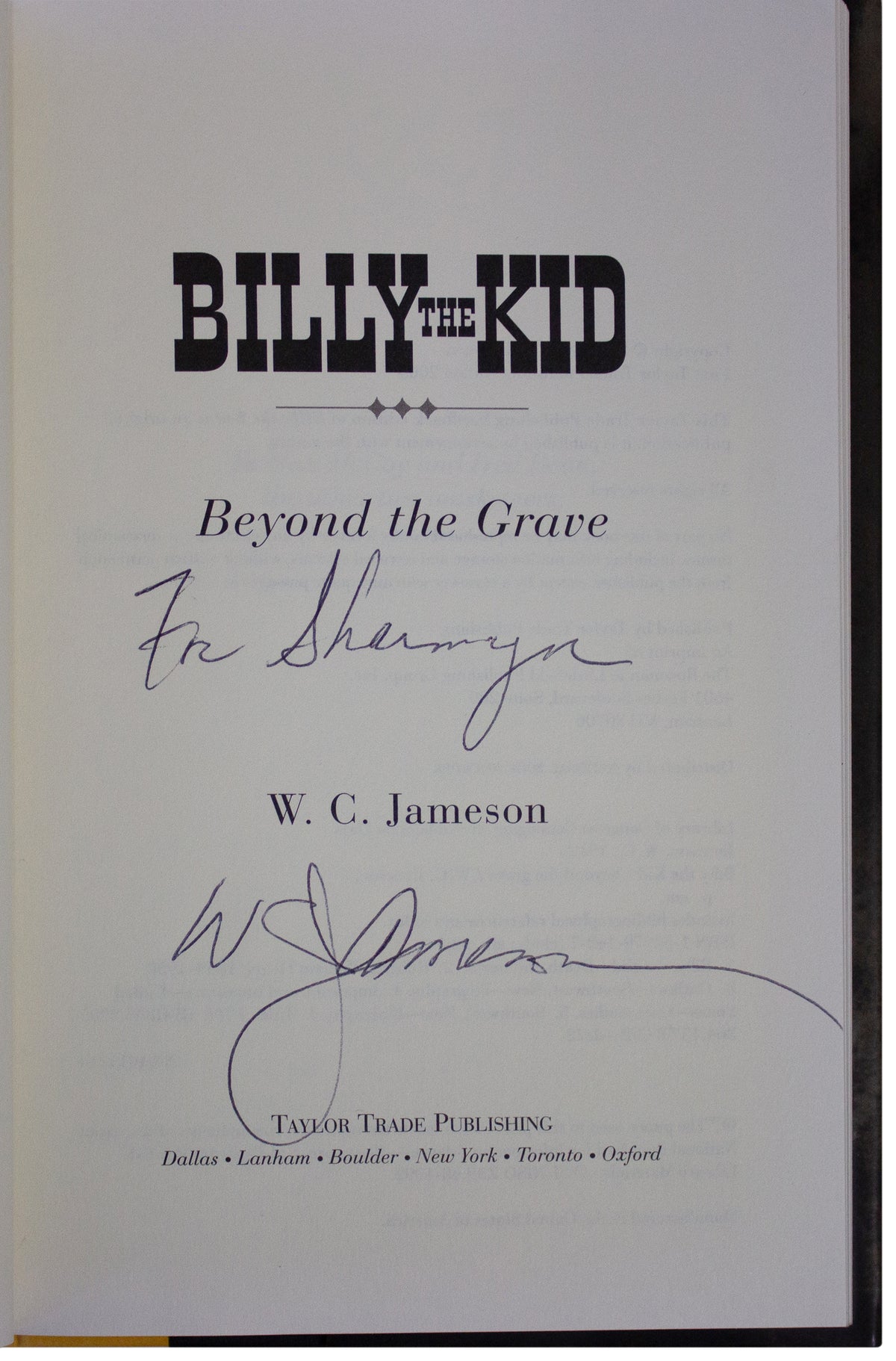 BILLY THE KID Beyond The Grave WC JAMESON SIGNED 1ST EDITION True Crime Hardback