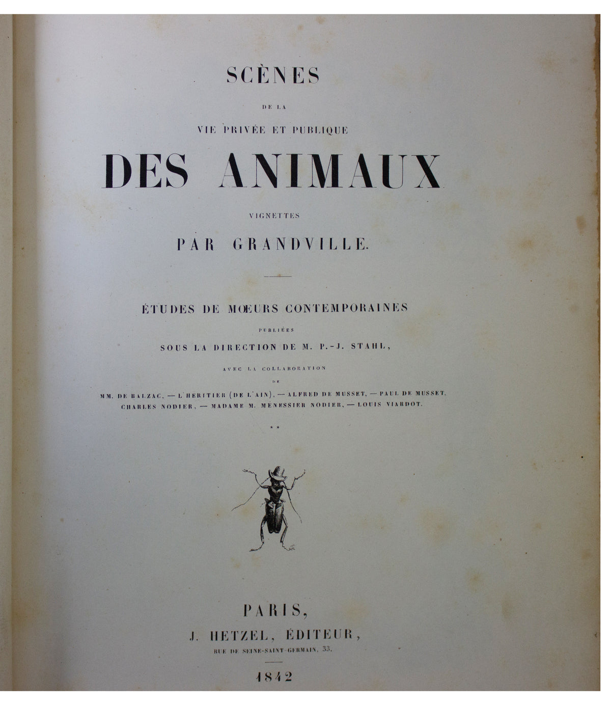 1842 ANTIQUE 2-VOLUME SET Scenes De La Vie Privee Et Publique Des Aanimux BALZAC