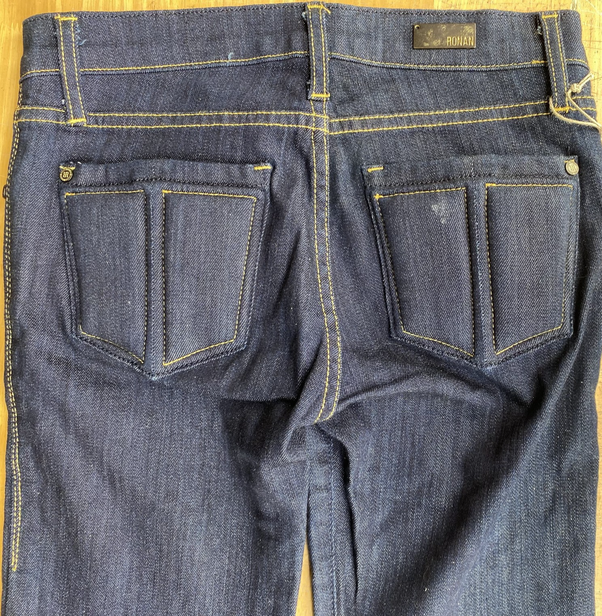 New RONAN MOTO JEANS Women's 29 Skinny Dark Wash Raw Denim Made In USA VTG 2011
