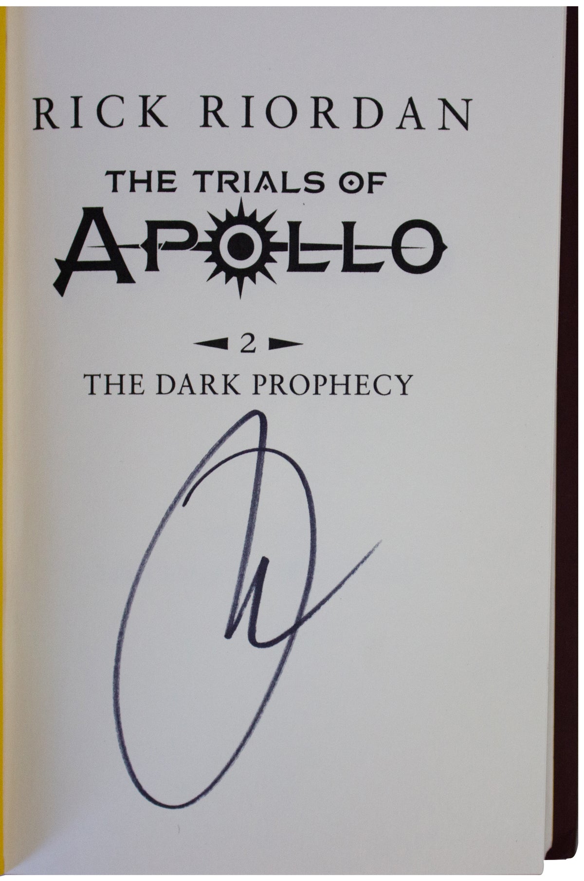 RICK RIORDAN SIGNED 1ST EDITION Trials Of Apollo Book 2: Dark Prophecy 2017 HC