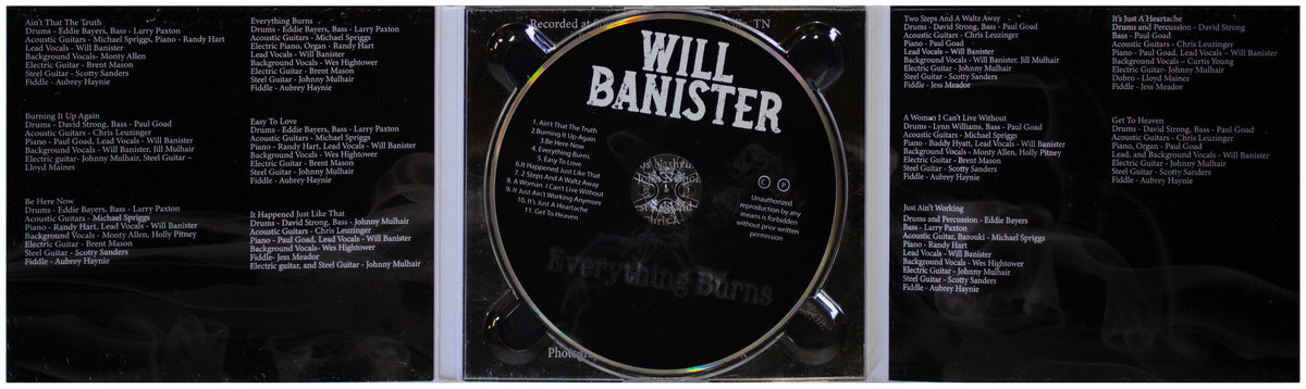 WILL BANISTER SIGNED Everything Burns CD New Mexico NM Country Singer AUTOGRAPH