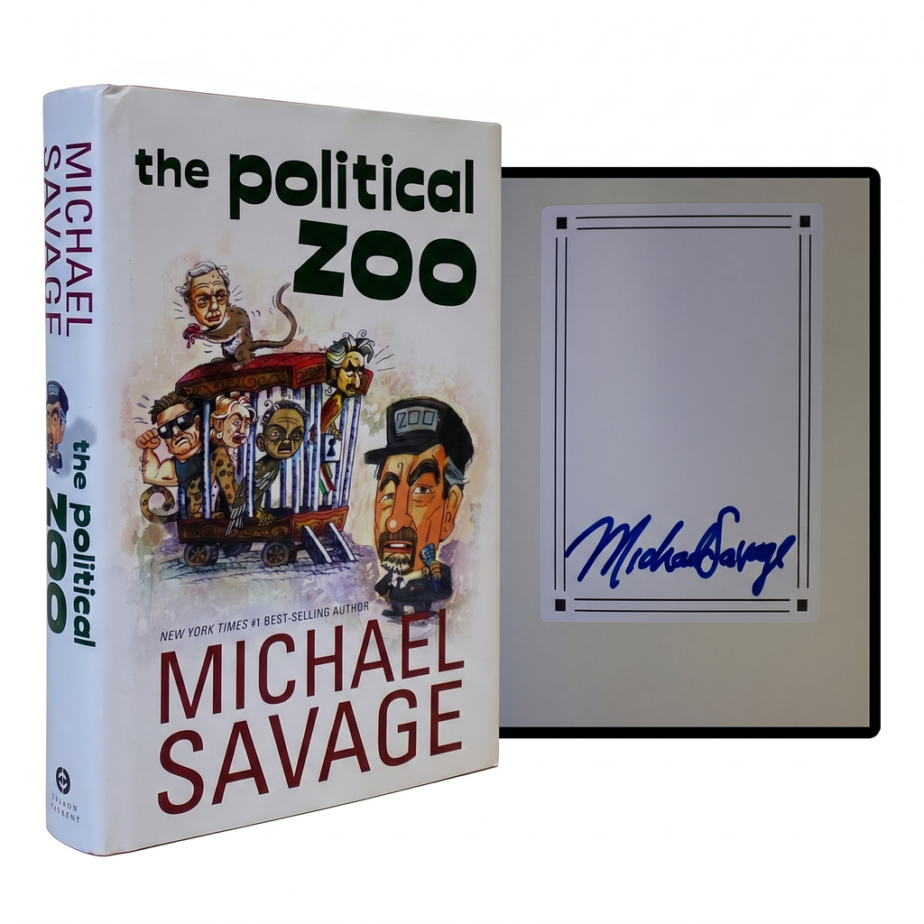 MICHAEL SAVAGE SIGNED Political Zoo 1ST EDITION HC Conservative Talk Radio Host