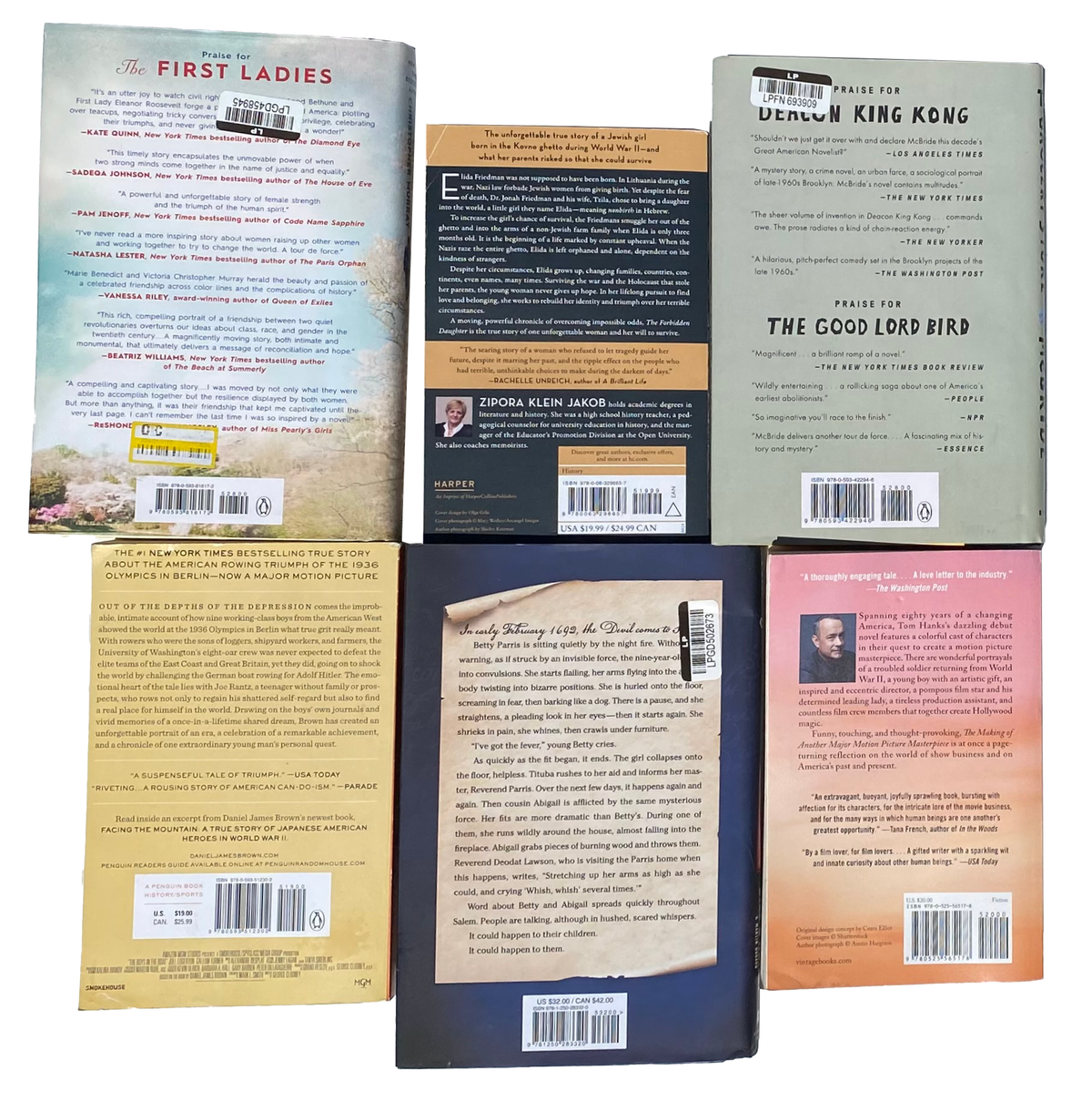 LOT Of 6 HISTORICAL FICTION & NONFICTION BOOKS 2020s Unread Target BESTSELLERS