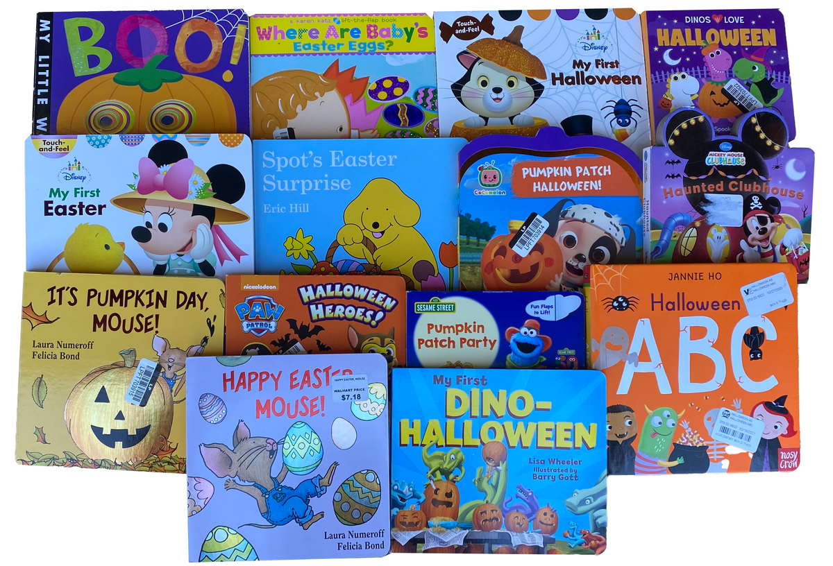 KIDS HOLIDAY BOARD BOOK LOT Of 14 Halloween Easter Children's Early Learning Fun