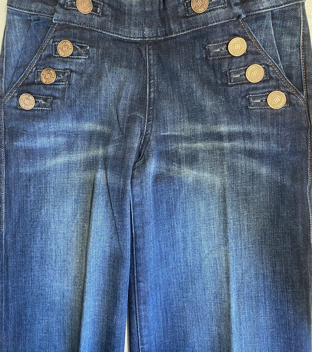 RONAN Audrey JEANS Womens 27 Sailor Wide Leg Made In USA Y2K Indigo Denim NWOT !
