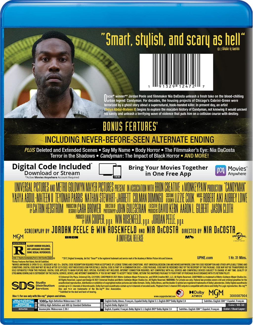 CANDYMAN Blu-Ray + DVD + Digital Code 2021 Remake Horror Movie SEALED NEW Say It