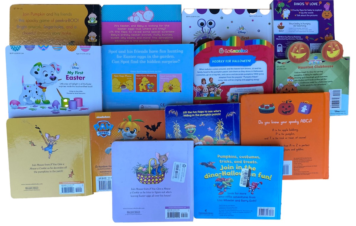 KIDS HOLIDAY BOARD BOOK LOT Of 14 Halloween Easter Children's Early Learning Fun