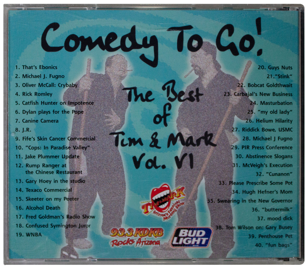 TIM & MARK Comedy To Go Vol. VI SIGNED CD 93.3 KDKB Phoenix 90s Radio RARE OOP 6