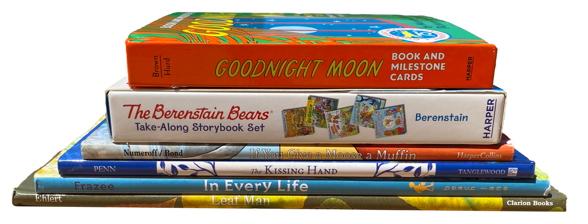 KIDS BOOKS LOT Of 10 Goodnight Moon Berenstain Bears Kissing Hand Leaf Man Etc.