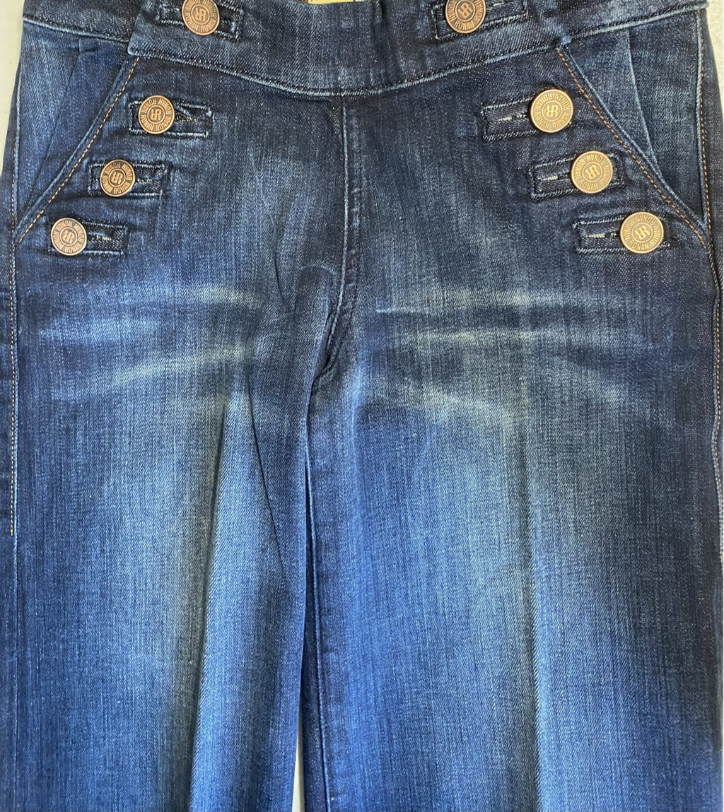 RONAN Audrey JEANS Womens 25 Sailor Wide Leg Made In USA Y2K Indigo Denim NWOT !