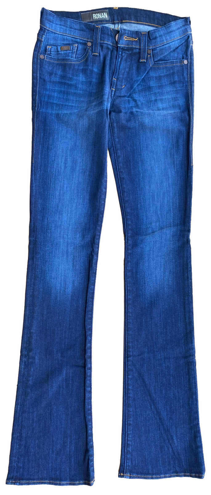 RONAN Emma BABY BOOTCUT JEANS 26" Waist Dark Wash Indigo Denim Flare VTG 2011 !!