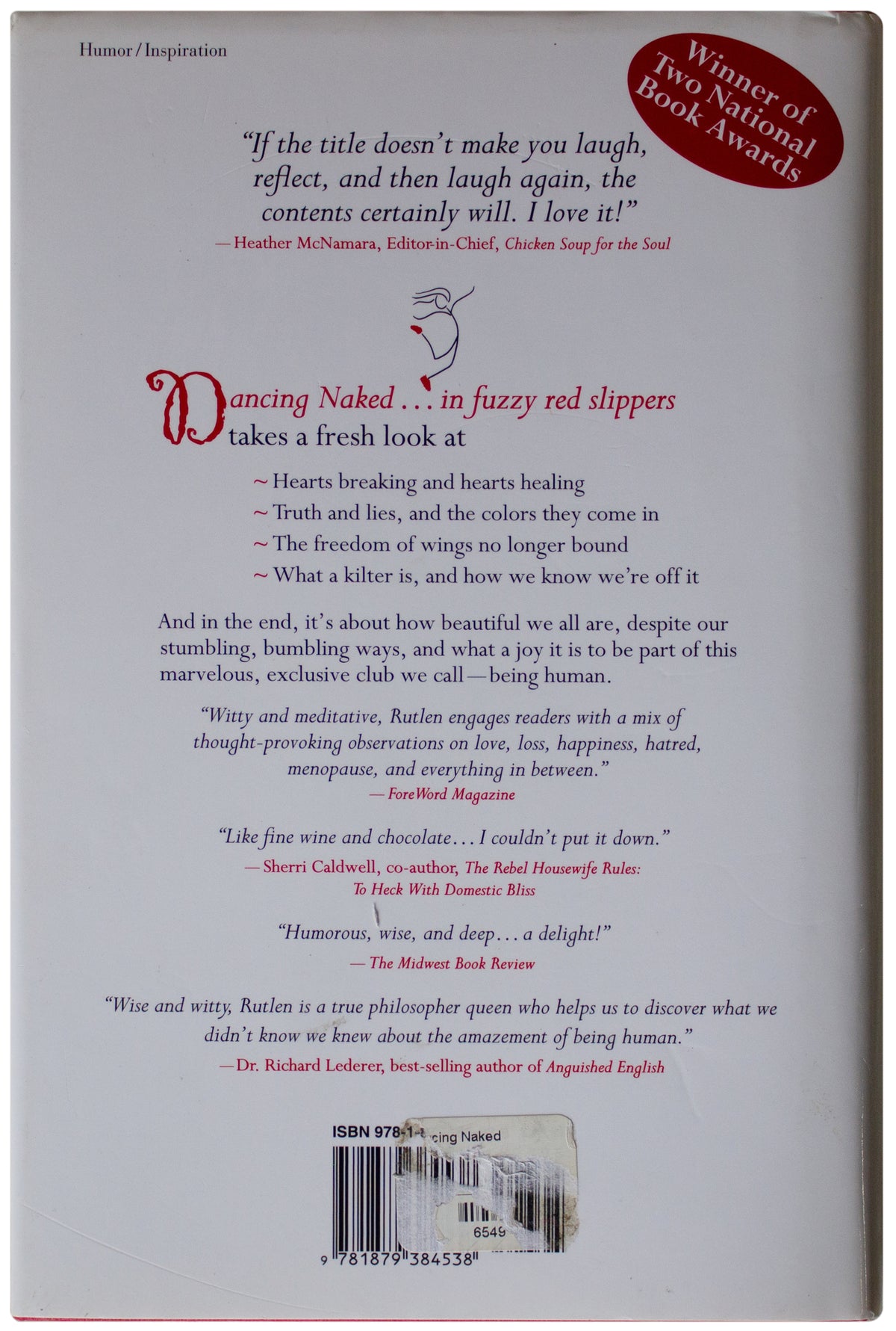 CARMEN RUTLEN SIGNED Dancing Naked In Fuzzy Red Slippers BOOK Funny Inspiration