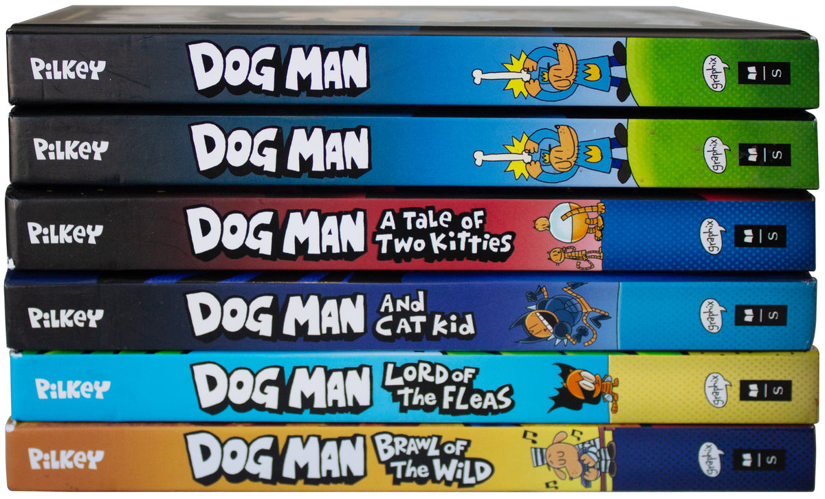 DOG MAN LOT Of 6 HARDCOVER Dav Pilkey Kids Funny Childrens Books Collection HC