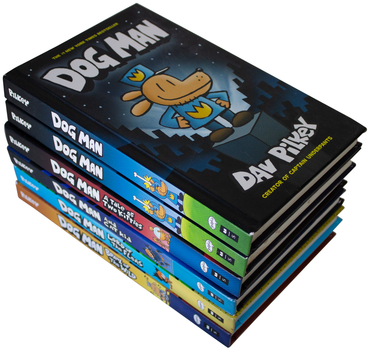 DOG MAN LOT Of 6 HARDCOVER Dav Pilkey Kids Funny Childrens Books Collection HC