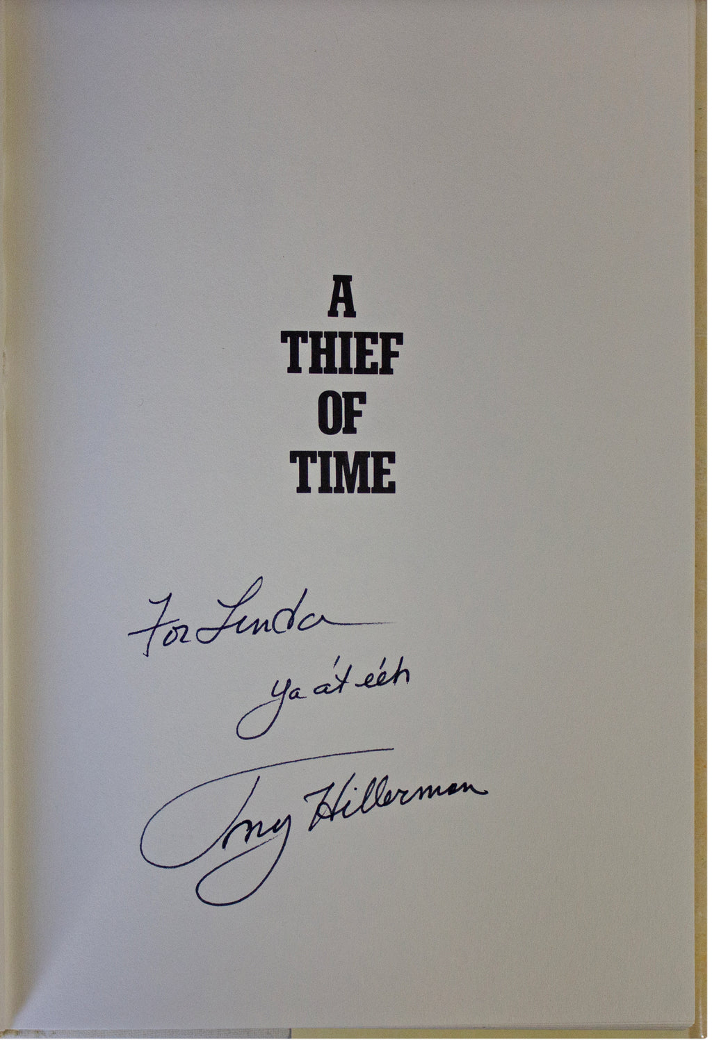 TONY HILLERMAN Thief Of Time 1ST EDITION Hardcover 1988 Navajo Police Procedural