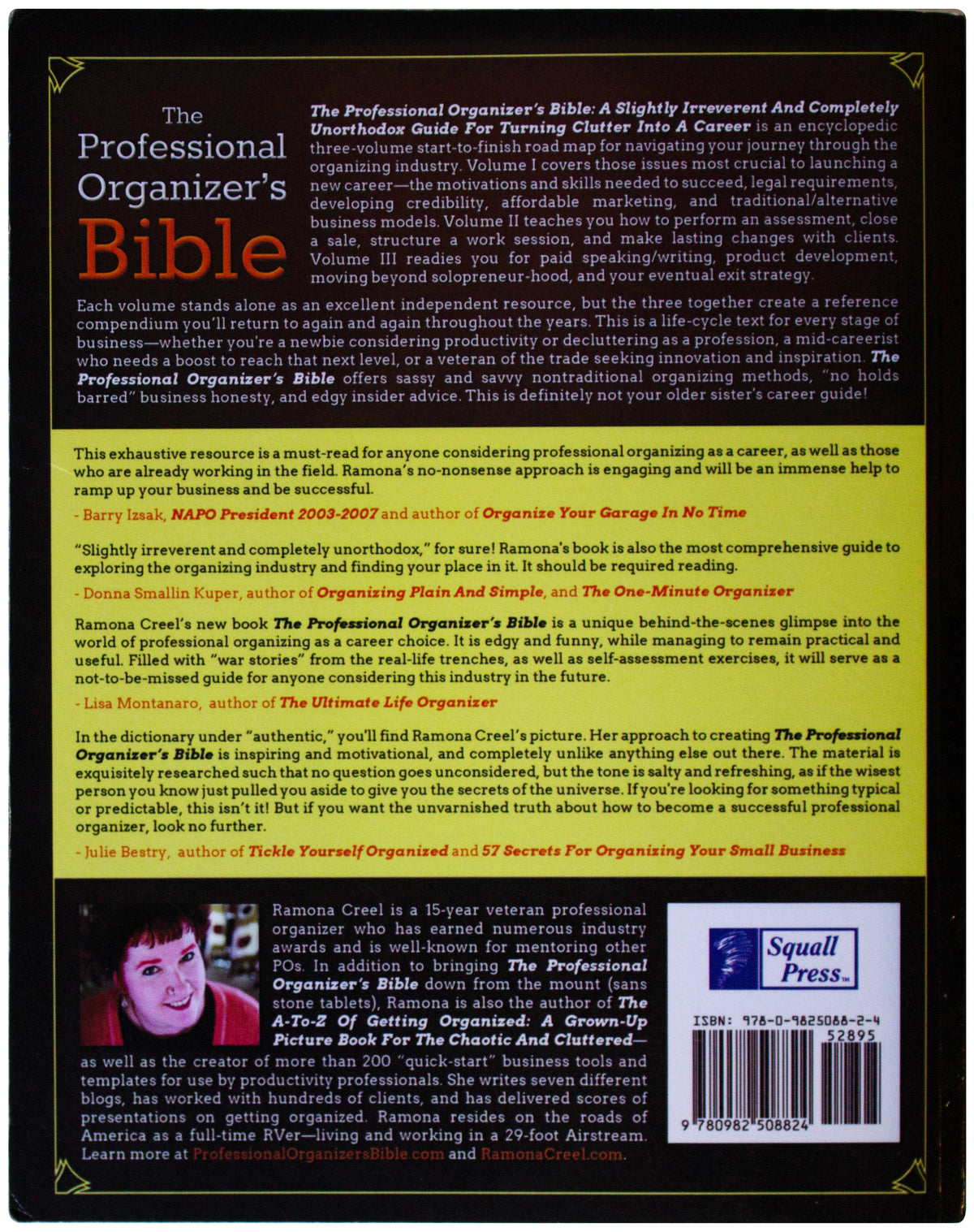 PROFESSIONAL ORGANIZER'S BIBLE Vol 1 Ramona Creel 2013 CAREER GUIDE Clutter Pro