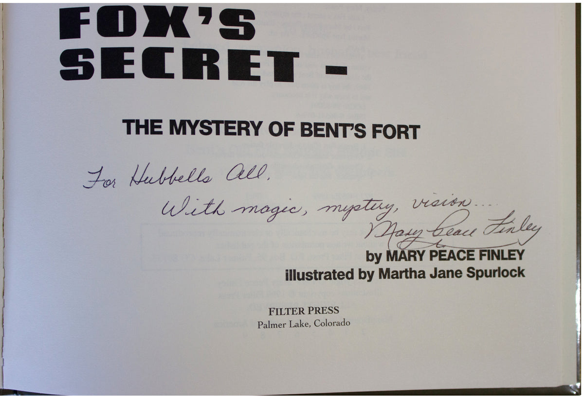 MARY PEACE FINLEY SIGNED Little Fox's Secret BOOK 1999 Kids Historical Fiction